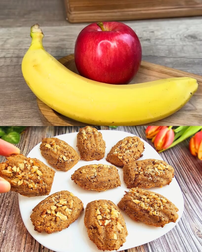 Avena horneada con manzana, plátano y nueces