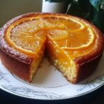 Pastel volteado de naranja