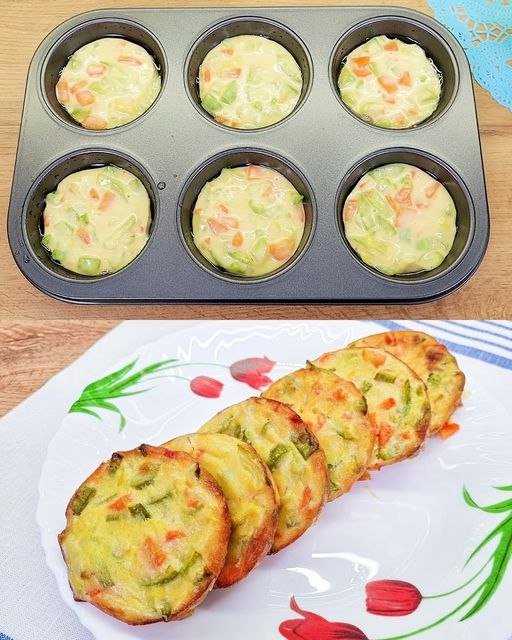 Buñuelos de muffins de verduras al horno