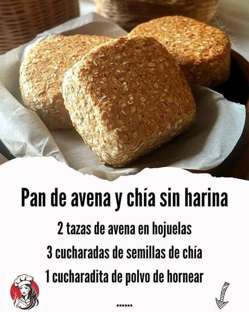 Receta de Pan de avena y chía sin harina