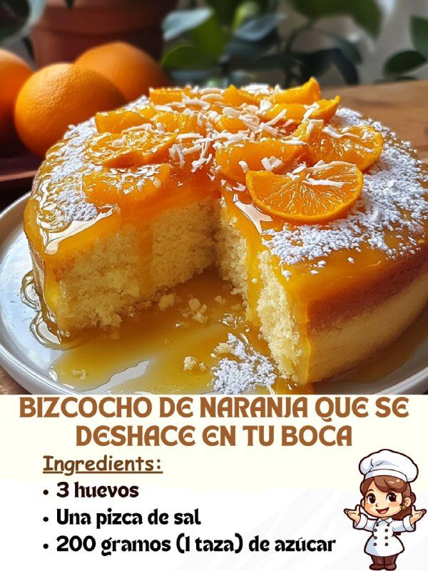 Bizcocho de Naranja que se Deshace en tu Boca