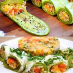 Baked Zucchini and Rice with Vegetable Medley