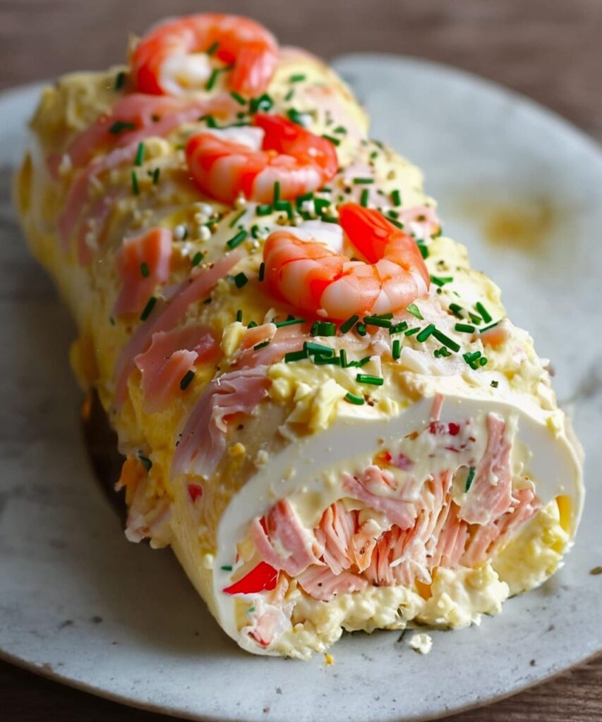 Tronchetto Salado con Sabores Marinos: Cangrejo, Salmón Ahumado y Langostinos