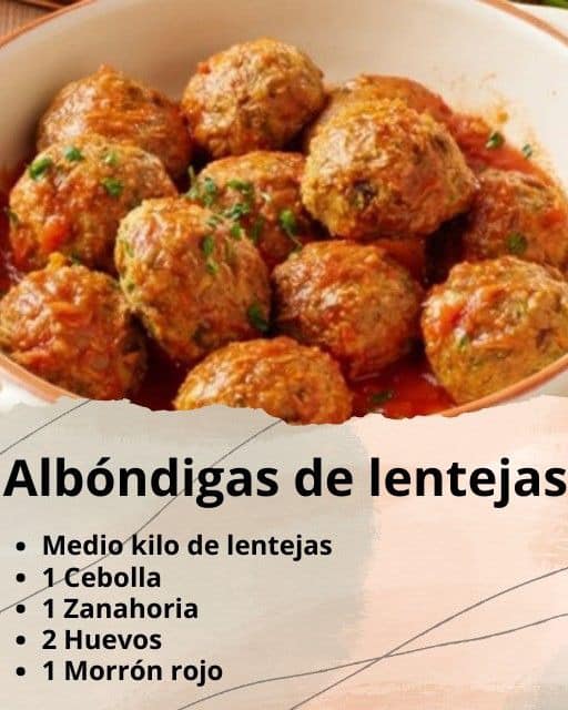 Como se preparan las Albóndigas de lentejas