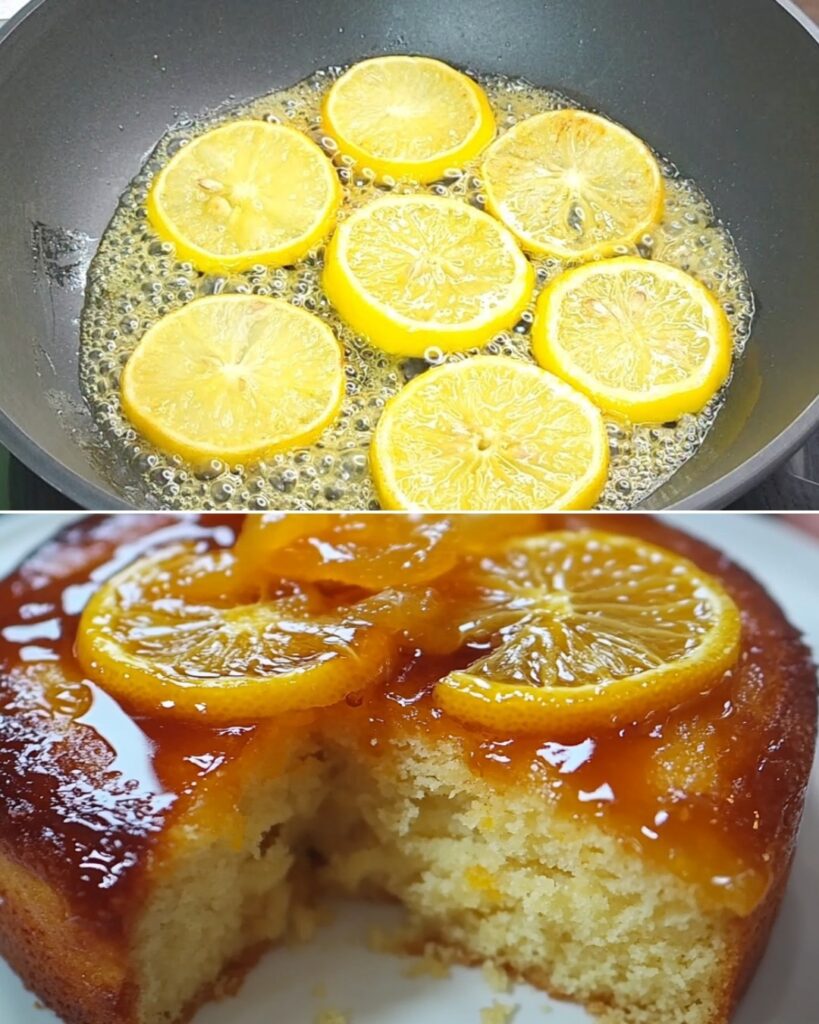 Pastel de limón caramelizado con glaseado de cítricos confitados