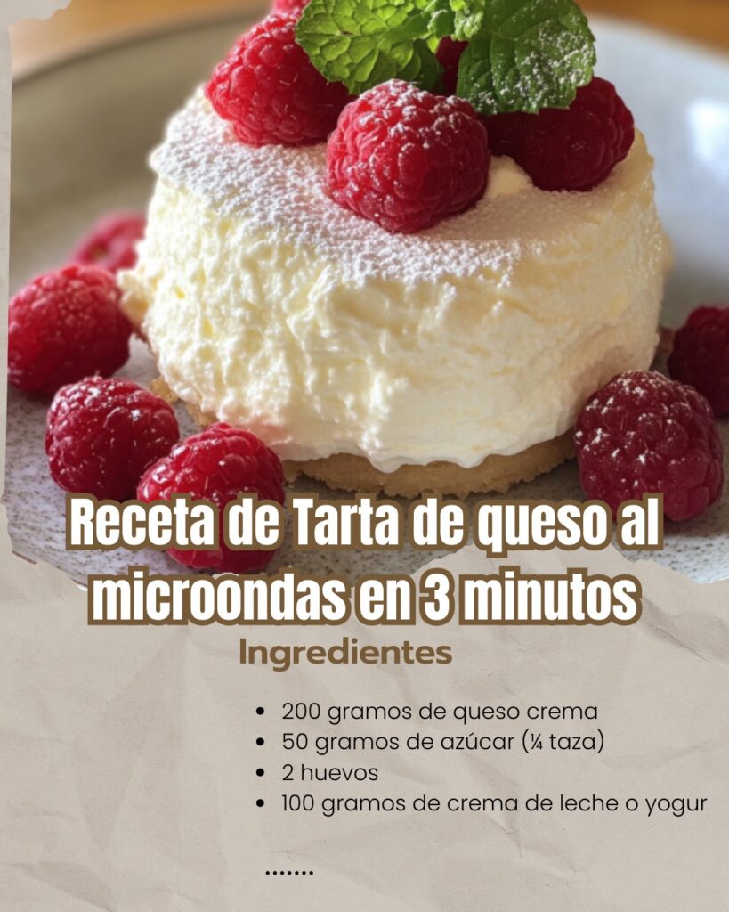 Receta de Tarta de queso al microondas en 3 minutos