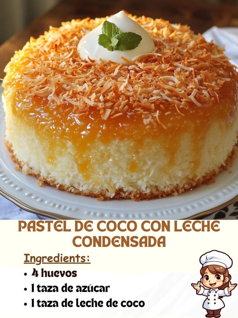 Pastel de Coco con Leche Condensada: ¡Sabor Tropical en Cada Bocado!