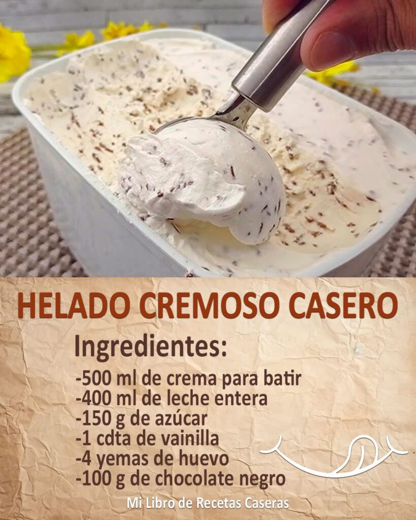 HELADO DE CREMA CON CHOCOLATE